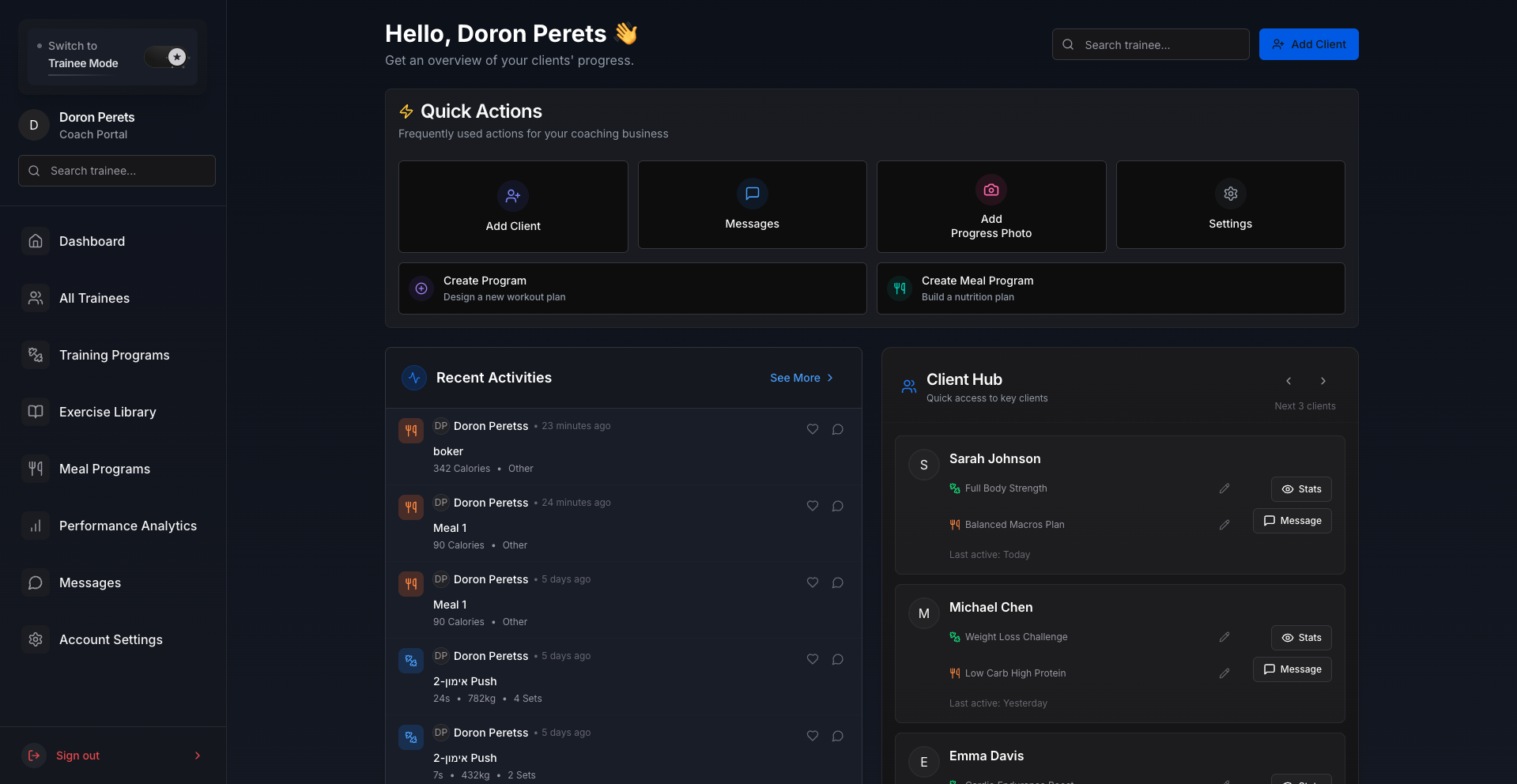 AllInFit Coach Dashboard